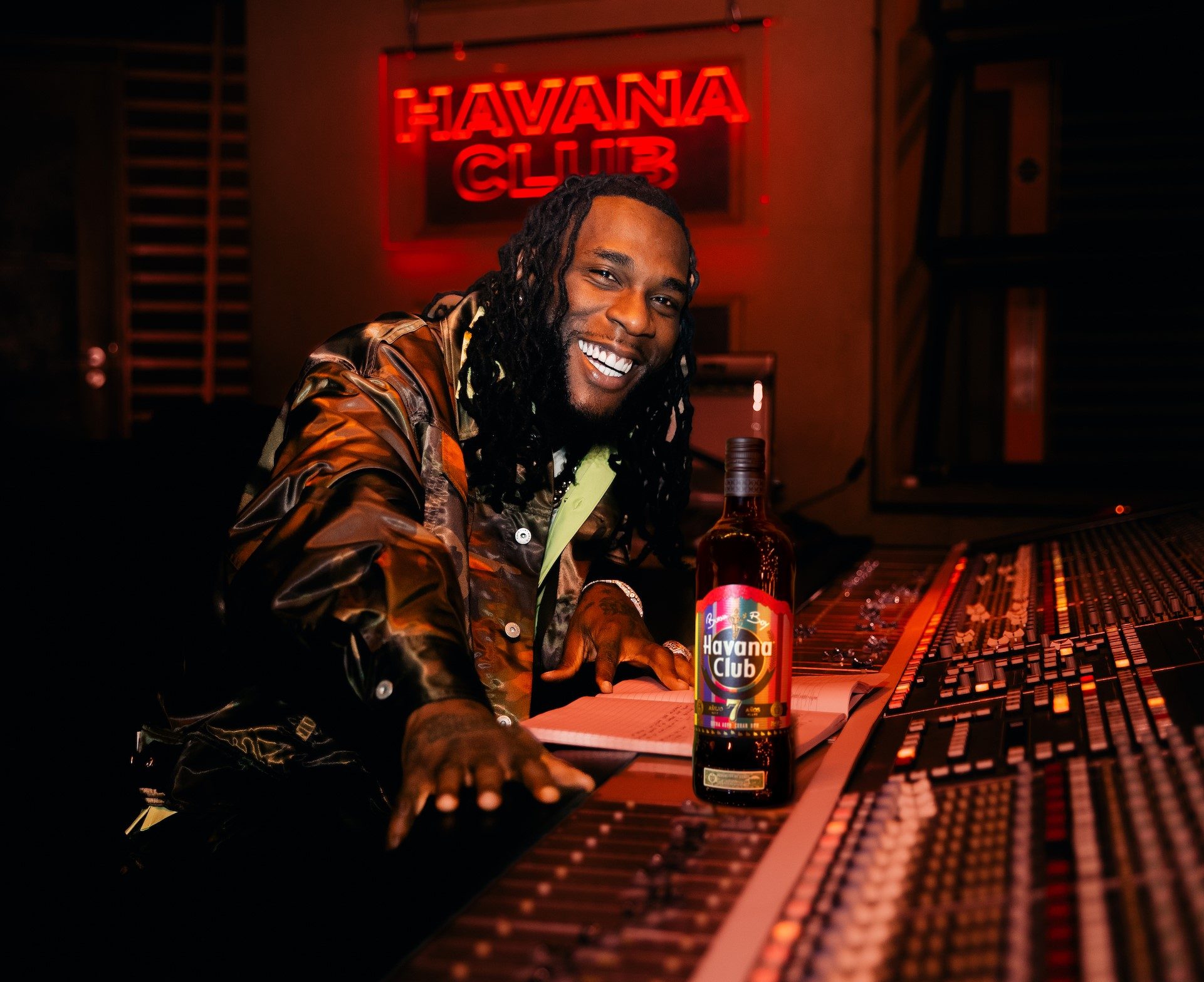 Burna Boy with its Limited Edition at the studio