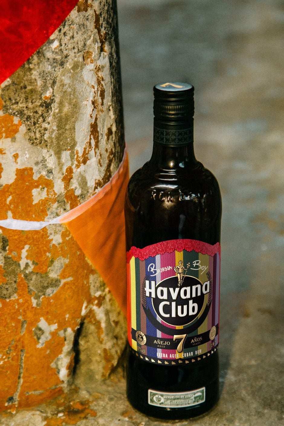 Havana Club x Burna Boy  Limited edition bottle in th street