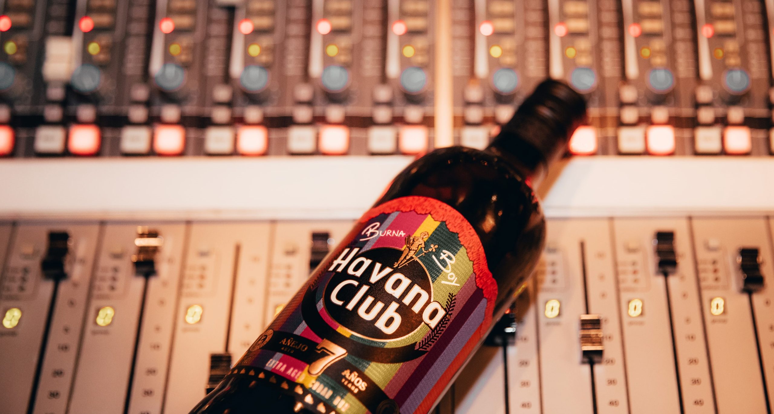 Limited Edition bottle Havana Club x Burna Boy on a mixing table